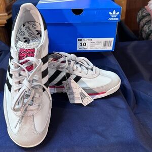 Men’s Adidas NIB SL 72 RS White and Black Sneakers with Red Accent size 10